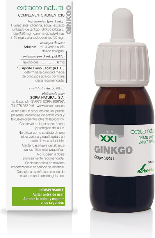 Extracto de Ginkgo biloba S.XXI 50ml Soria Natural