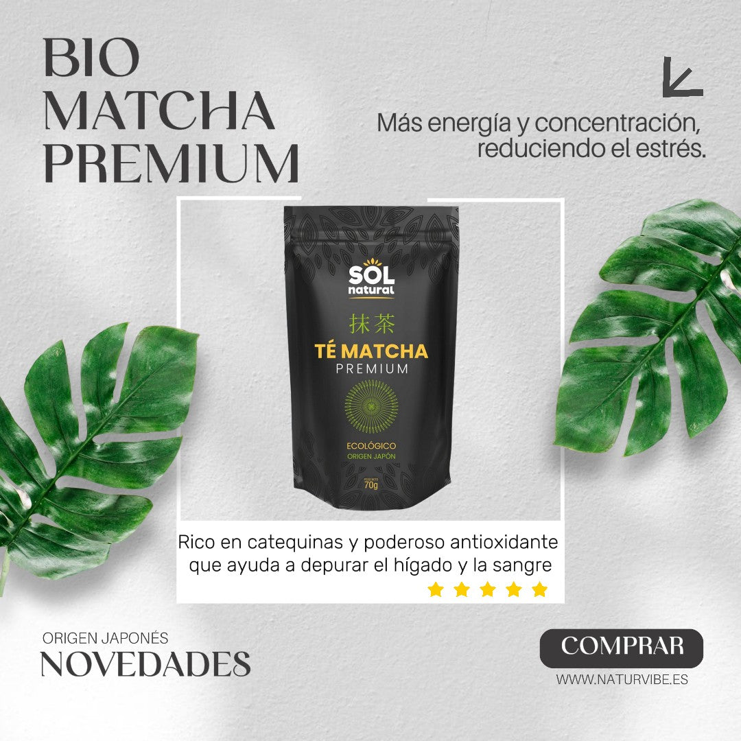 Te Matcha Premium origen Japon polvo Bio 70g Sol Natural