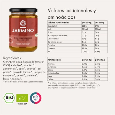 Caldo de Huesos de Ternera BIO 350ml Jarmino