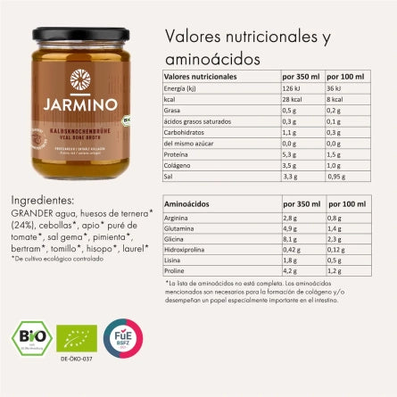 Caldo de Huesos de Ternera Lechal BIO 350ml Jarmino