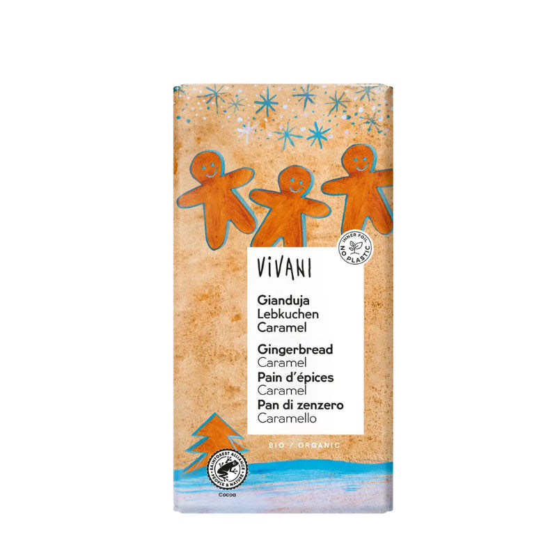 Chocolate Gianduja, galleta de jengibre y caramelo Bio 100g Vivani