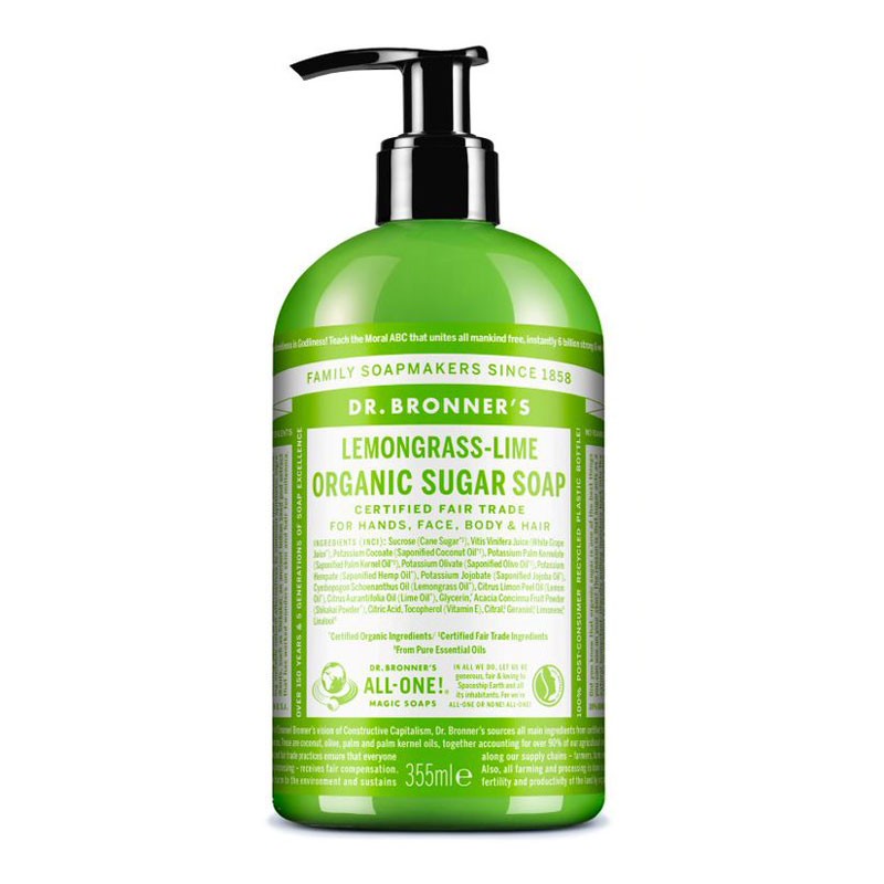Jabon de Azucar Lemongras Lima 355ml Dr. Bronner's