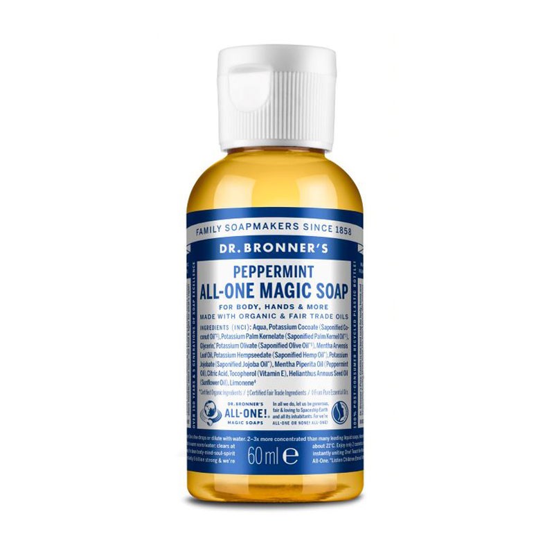 Jabon liquido menta bio 60ml Dr. Bronner's
