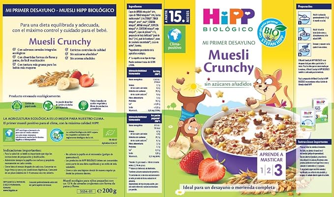 Muesli crunchy +15 meses Bio 200g Hipp