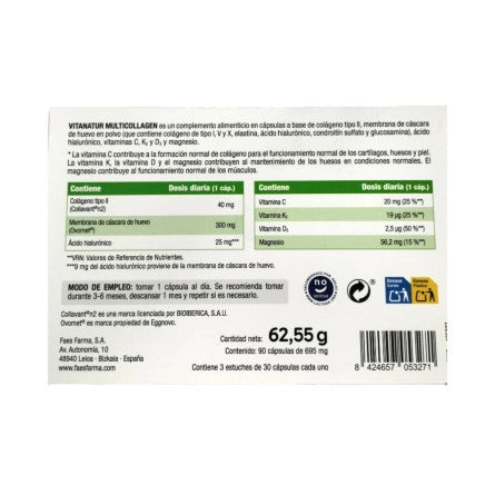 Multicollagen (pack 3 meses 90 caps.) 1 mes gratis Vitanatur