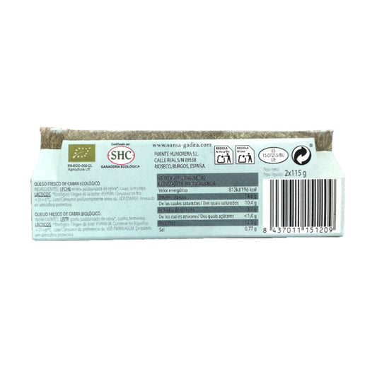 Queso fresco Burgos de cabra Bio 2x115g Santa Gadea