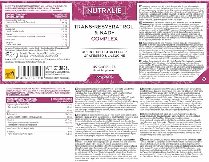 Trans Resveratrol & NAD+ Complex 60 caps Nutralie