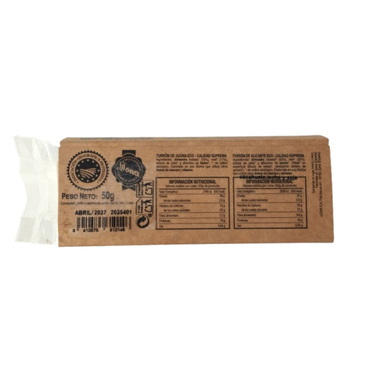 Turron de Alicante almendra mini Bio 50g El Abuelo