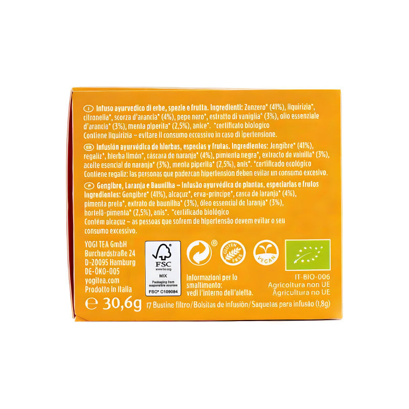 Yogi Tea Jengibre y Naranja 2ª unidad al 50% Bio 17 filtros