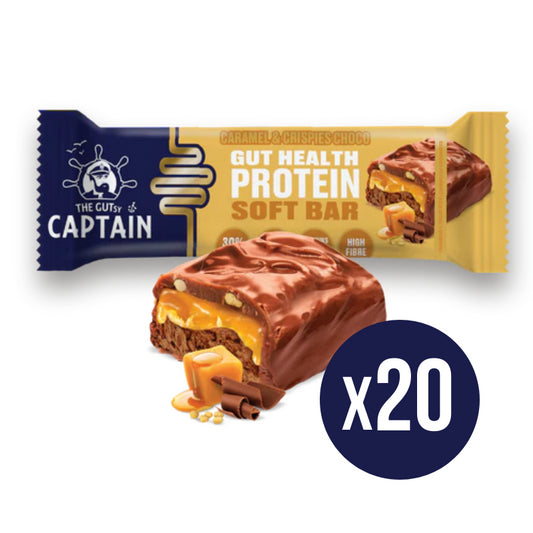 Barrita Caramelo y Choco Crispies 20x50g The Gutsy Captain