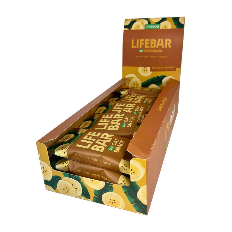 Barrita de avena banana dream Bio 40g x 15 uds Lifebar