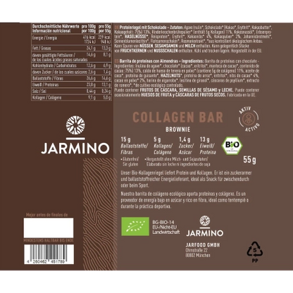 Barrita de Colageno Brownie BIO 12x55g Jarmino