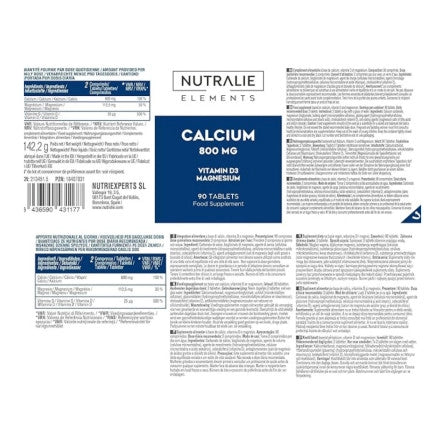 Calcio con magnesio y vitamina D 800mg 90 comprimidos Nutralie