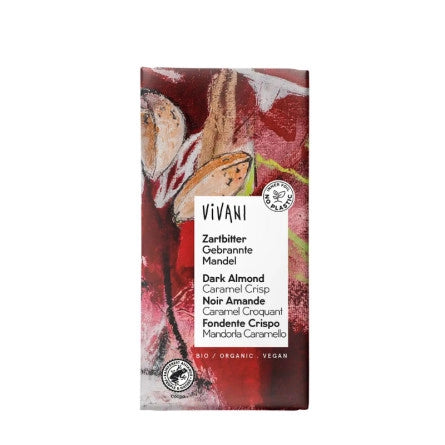 Chocolate negro con almendra garrapiñada Bio 80g Vivani