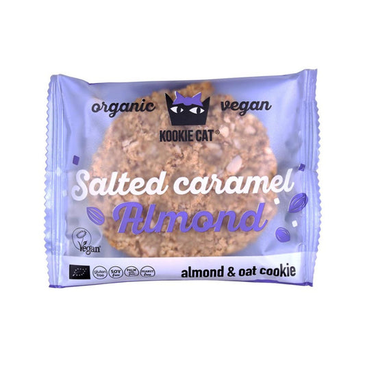 Galleta almendras con caramelo salado Bio 12x50g Kookie Cat