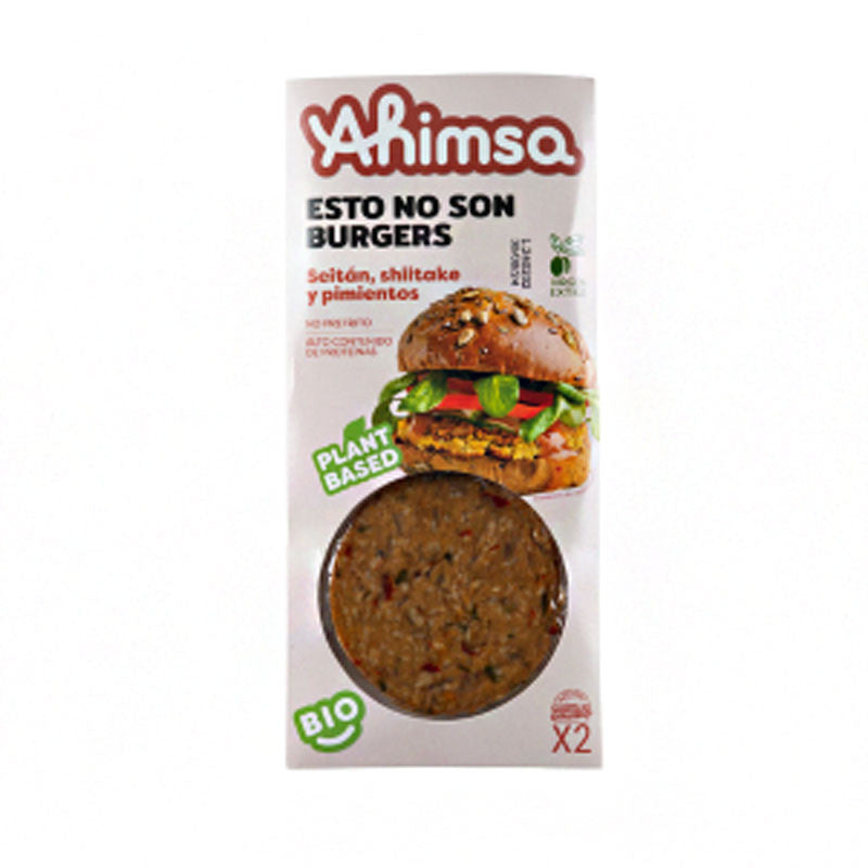 Hamburguesa Seitan Shiitake Pimientos (temp.ambiente) Bio 160g AHIMSA