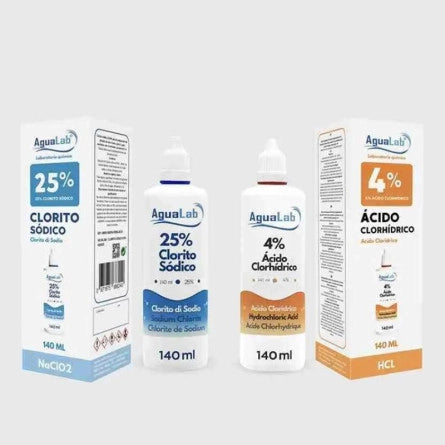 Kit Clorito Sódico + Activador (140ml+140ml) AguaLab