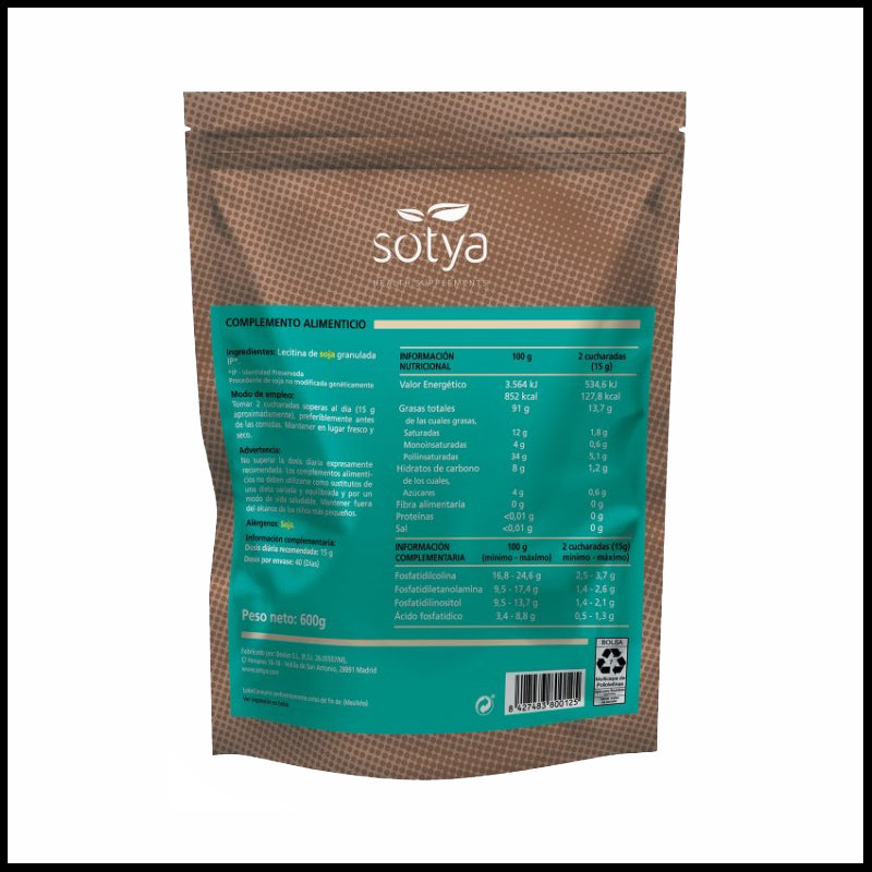 Lecitina de soja IP granulada Doypack 600g Sotya