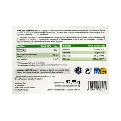 Multicollagen (pack 3 meses 90 caps.) 1 mes gratis Vitanatur