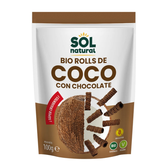 Rolls de Coco y Chocolate crujientes Bio 100g Sol Natural
