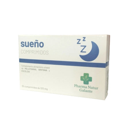 Sueño con melatonina triptofano 325mg 30 comprimidos Pharma Natur Galante