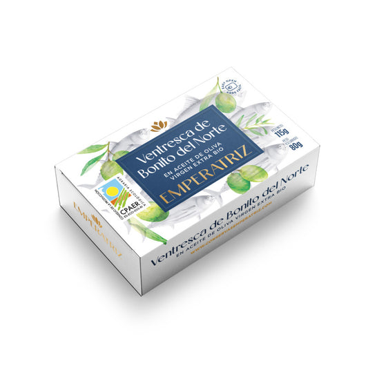 Ventresca de Bonito del norte en Aceite de oliva Bio 125ml Emperatriz